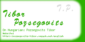 tibor pozsegovits business card